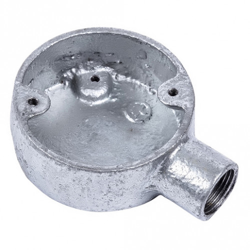 20mm 1 Way Stop End Galvanised Conduit Box x1