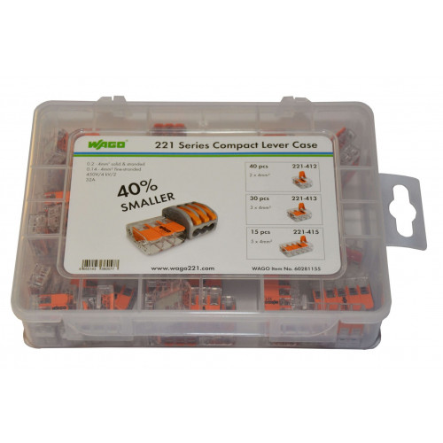 Wago 60281155 Compact Lever Case 221 - 85 Piece