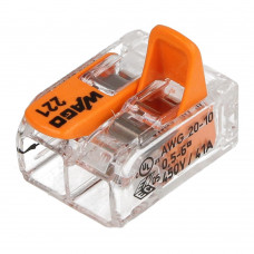 Wago 221-612 Transparent 2 Pole Compact Lever Connector (x50)
