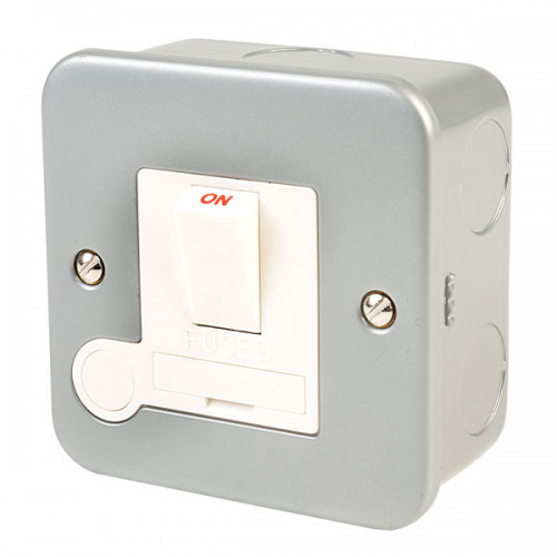 Click Scolmore CL051 Metal Clad 13A Double Pole Switched Fused Spur Connection Unit