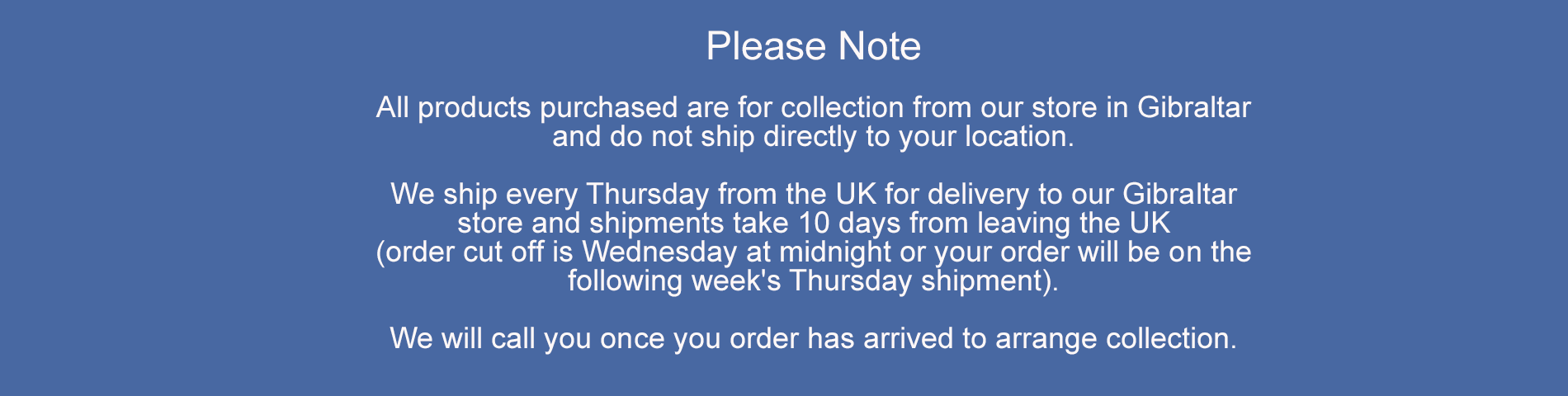 Shipping notice