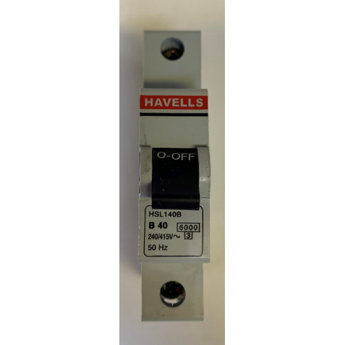 Havells 40A Single Pole MCB Type B (Brand New)