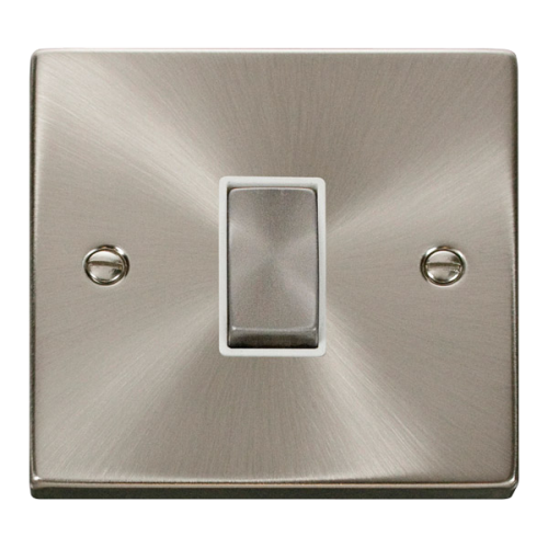 Click Deco 20A 1 Gang DP Ingot Switch White Victorian Sat Chrome