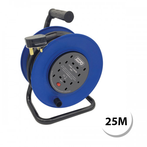 4 Gang 13 Amp Heavy Duty Extension Reel – 25 Metre Lead