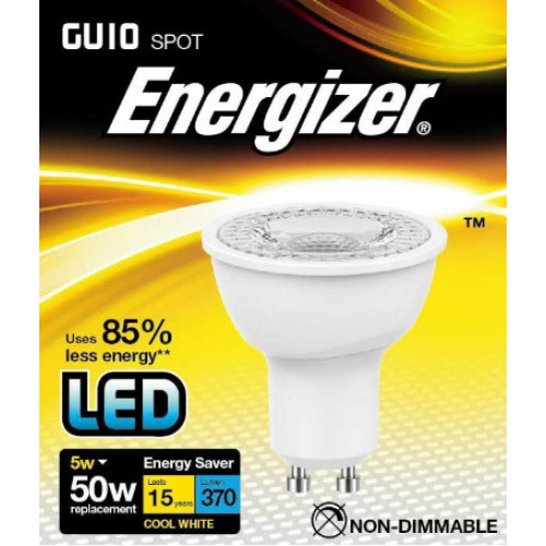 ENERGIZER LED GU10 370LM 5W COOL WHITE