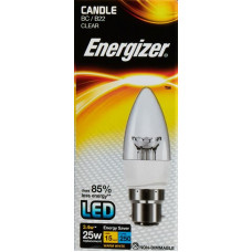 ENERGIZER LED CANDLE 250LM 3.4W CLEAR B22 (BC) WARM WHITE