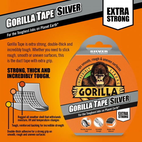 Gorilla Tape Silver 11m
