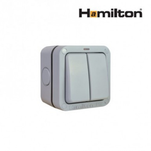 Hamilton Elemento R22Ngy Switch 2G 2 Way 10Ax Gry