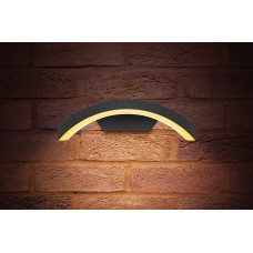 Integral LED Outdoor Curve Wall Light 7.5W, Dark Grey, Warm White