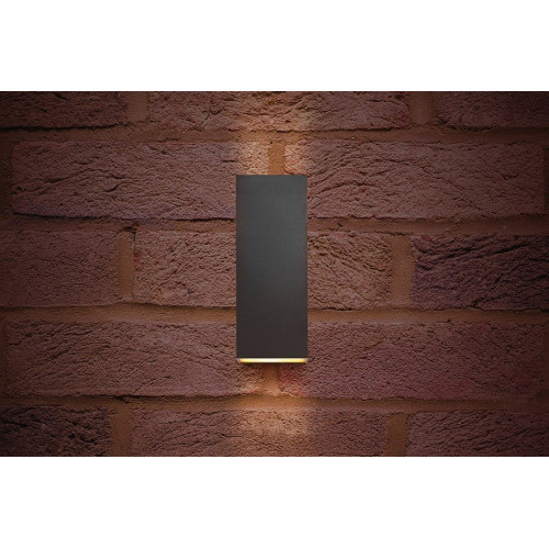 Integral LED Outdoor Pablo Wall Light 8W, Dark Grey, Warm White