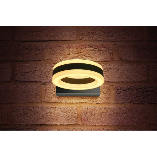 Integral LED Outdoor Ciclo Wall Light, 11W, Dark Grey, Warm White