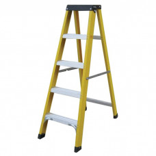 Fibreglass Ladder 5 Tread Yellow