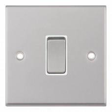 Selectric 7M-Pro Satin Chrome 1 Gang 10A 2 Way Switch with White Insert 7MPRO-101
