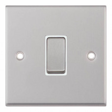 Selectric 7M-Pro Satin Chrome 1 Gang 10A Intermediate Switch with White Insert 7MPRO-107