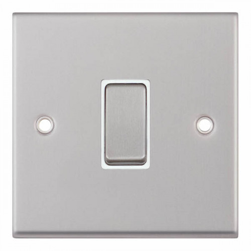 Selectric 7M-Pro Satin Chrome 1 Gang 10A Intermediate Switch with White Insert 7MPRO-107