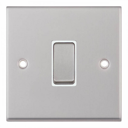 Selectric 7M-Pro Satin Chrome 1 Gang 10A Intermediate Switch with White Insert 7MPRO-107
