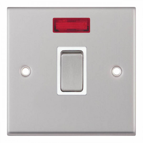 Selectric 7M-Pro Satin Chrome 1 Gang 20A DP Switch with Neon and White Insert 7MPRO-116
