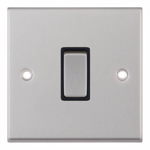 Selectric 7M-Pro Satin Chrome 1 Gang 10A 2 Way Switch with Black Insert 7MPRO-201