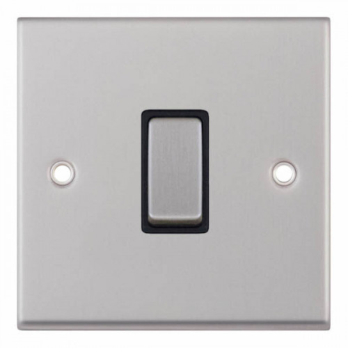 Selectric 7M-Pro Satin Chrome 1 Gang 10A Intermediate Switch with Black Insert 7MPRO-207