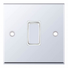 Selectric 7M-Pro Polished Chrome 1 Gang 10A 2 Way Switch with White Insert. 7MPRO-301