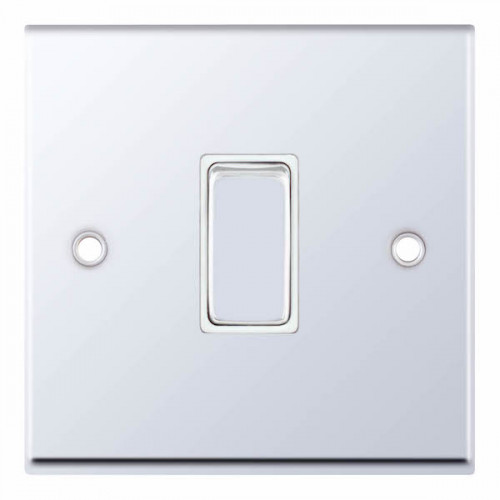 Selectric 7M-Pro Polished Chrome 1 Gang 10A 2 Way Switch with White Insert. 7MPRO-301