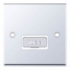 Selectric 7M-Pro Polished Chrome 13A Fused Connection Unit with White Insert 7MPRO-327