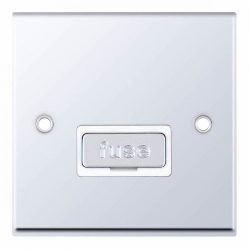 Selectric 7M-Pro Polished Chrome 13A Fused Connection Unit with White Insert 7MPRO-327