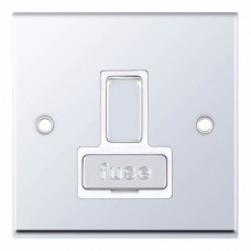 Selectric 7M-Pro Polished Chrome 13A DP Switched Fused Connection Unit with White Insert 7MPRO-328