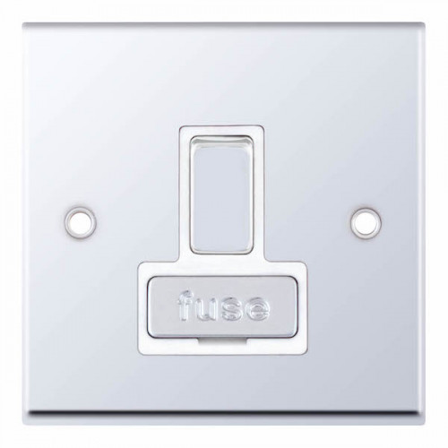 Selectric 7M-Pro Polished Chrome 13A DP Switched Fused Connection Unit with White Insert 7MPRO-328