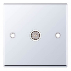 Selectric 7M-Pro Polished Chrome 1 Gang TV Socket with White Insert 7MPRO-333