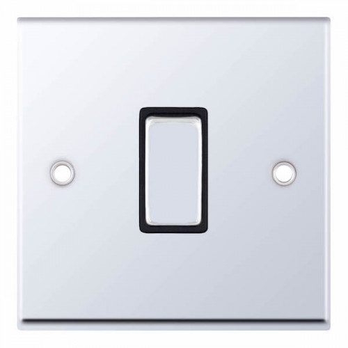 Selectric 7M-Pro Polished Chrome 1 Gang 10A 2 Way Switch with Black Insert 7MPRO-501
