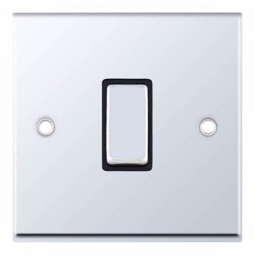 Selectric 7M-Pro Polished Chrome 1 Gang 10A Intermediate Switch with Black Insert 7MPRO-507