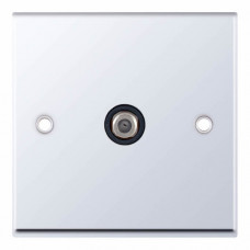 Selectric 7M-Pro Polished Chrome 1 Gang Satellite Socket with Black Insert 7MPRO-535