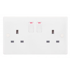 Selectric Smooth 2 Gang 13A Switched Socket SSL523-1