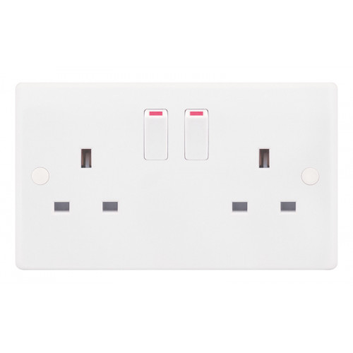 Selectric Smooth 2 Gang 13A Switched Socket SSL523-1