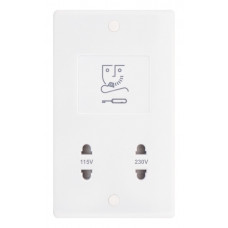 Selectric Smooth 2 Gang 115/230V Dual Voltage Shaver Socket SSL549