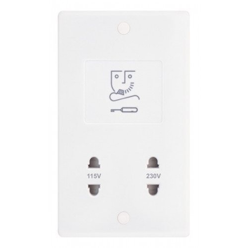 Selectric Smooth 2 Gang 115/230V Dual Voltage Shaver Socket SSL549