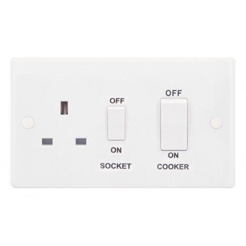 Selectric Smooth 45A DP Switch and 13A Switched Socket SSL569