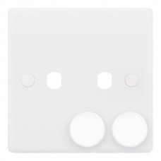 Selectric Smooth 1 Gang Twin Aperture Dimmer Plate with Matching Knobs SSL591