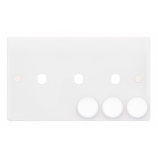 Selectric Smooth 2 Gang Triple Aperture Dimmer Plate with Matching Knobs SSL592