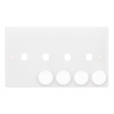 Selectric Smooth 2 Gang Quad Aperture Dimmer Plate with Matching Knobs SSL593